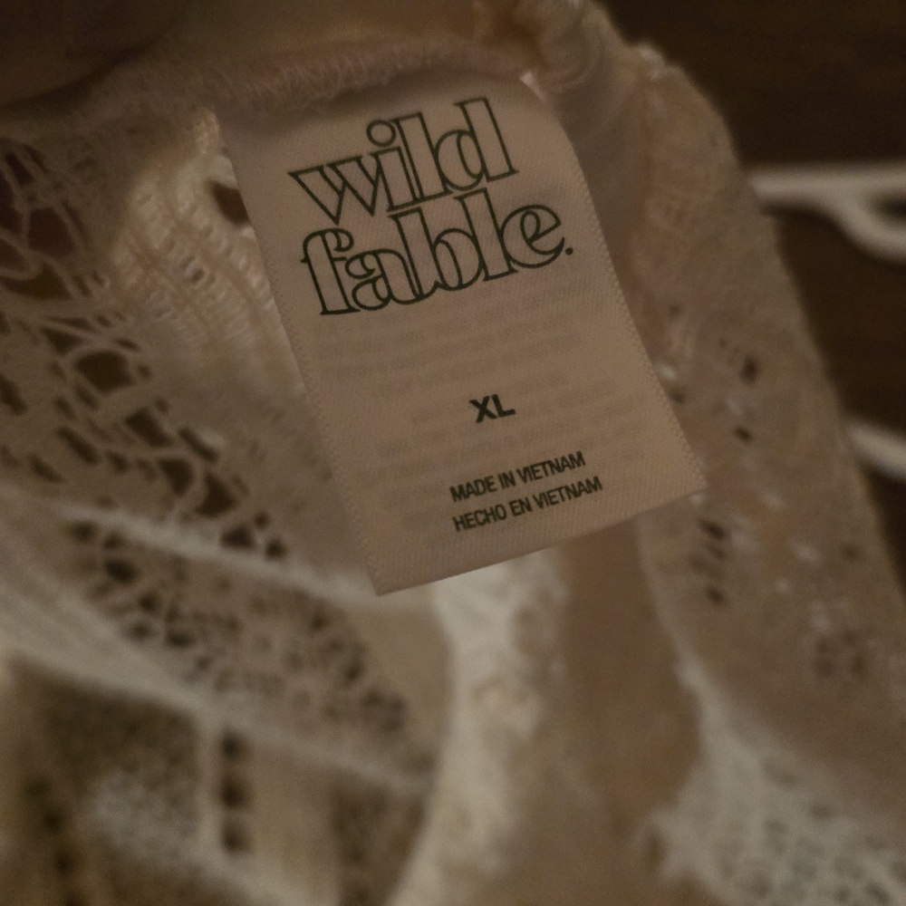 Wild Fable Lace Swim Cover Up Bottoms in Ivory